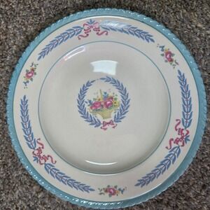 Crown Ducal Ware Cambridge Bread Plate Floral Basket Blue Laurel England Vintage
